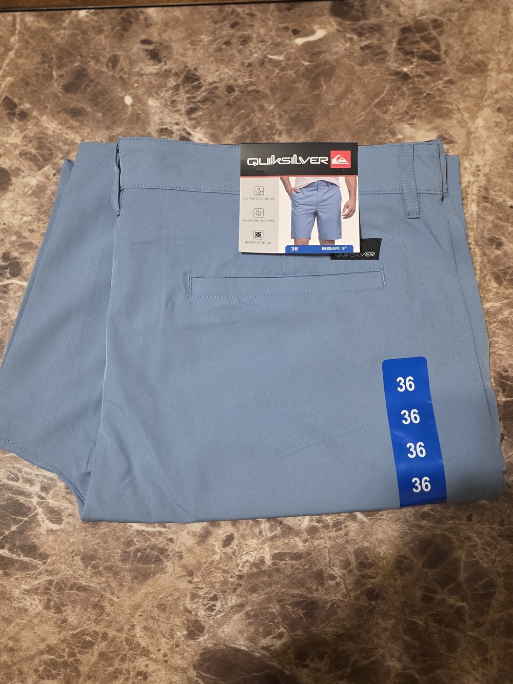 Quiksilver Men’s Light Blue Flat Front Shorts